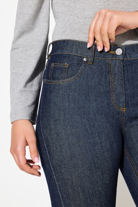 Jeans Mary, weites Bein, Saumumschlag, Stretchdenim