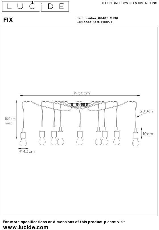 Lucide   Fix Hanglamp