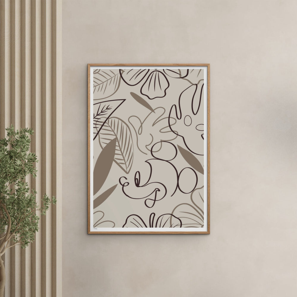 Køb Poster & Frame Disney - Brown Leaves Mickey