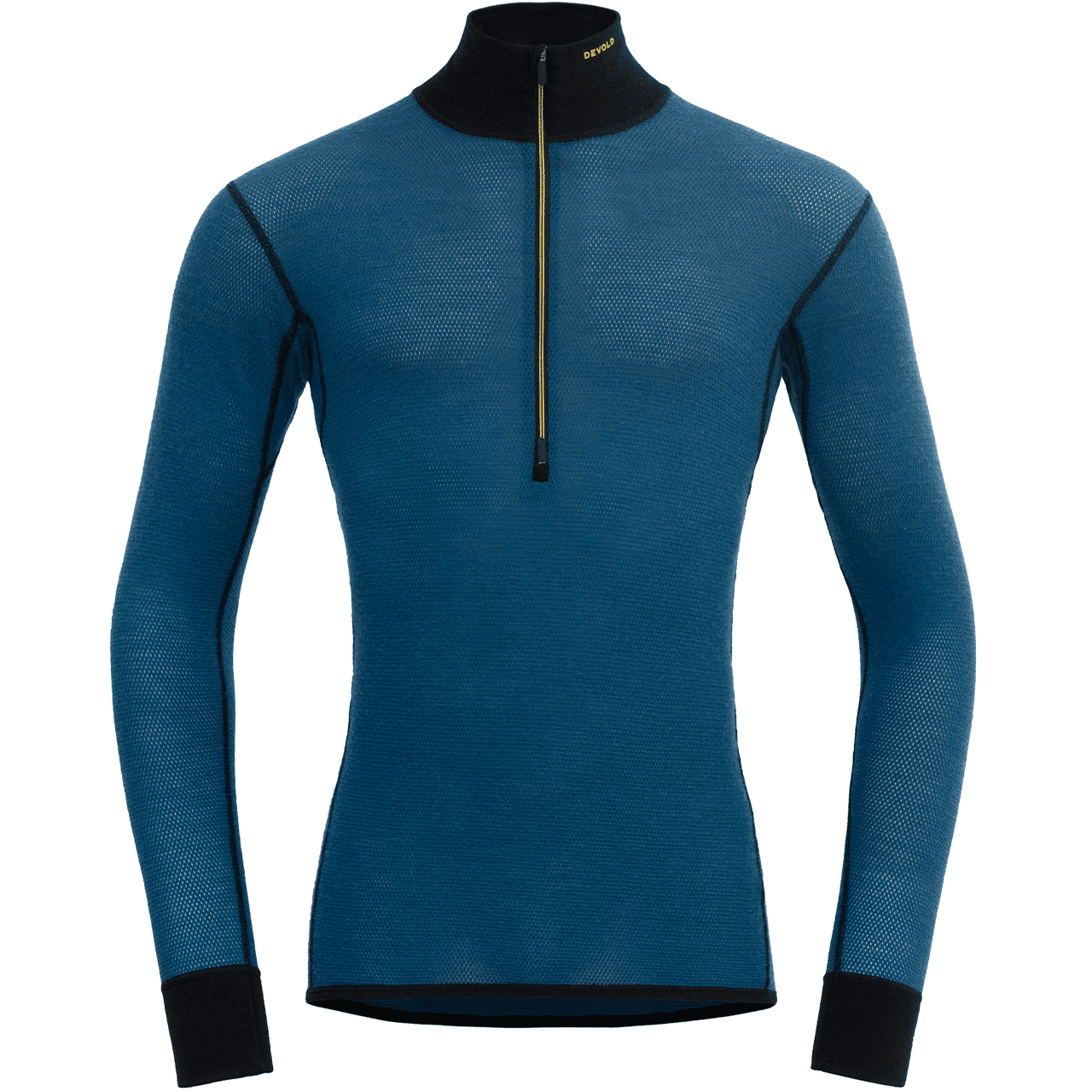 Devold Herren Merino 190 Zip Neck WOOL MESH flood/caviar | Funktionswäsche | Skitourenbekleidung | Herren | XSPO-Fashion