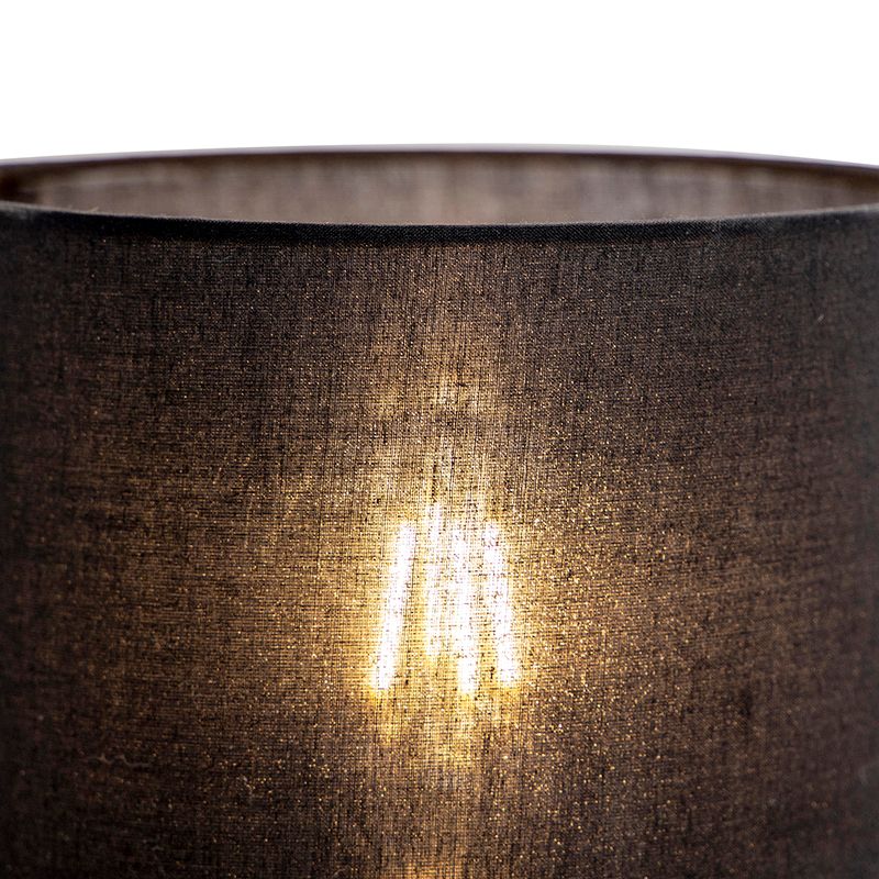 Moderne wandlamp zwart met katoenen kap - Stacca