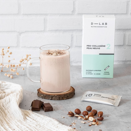 D-LAB NUTRICOSMETICS Sticks Pro-Collagène Peau Neuve Choco-Noisette 14 jours
