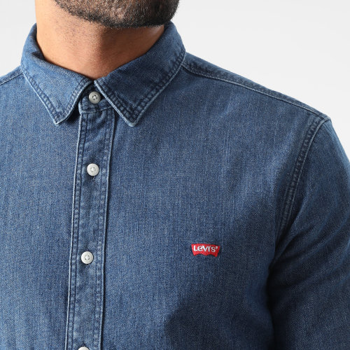Chemise Jean Slim Fit Manches Longues 86625 Bleu Denim