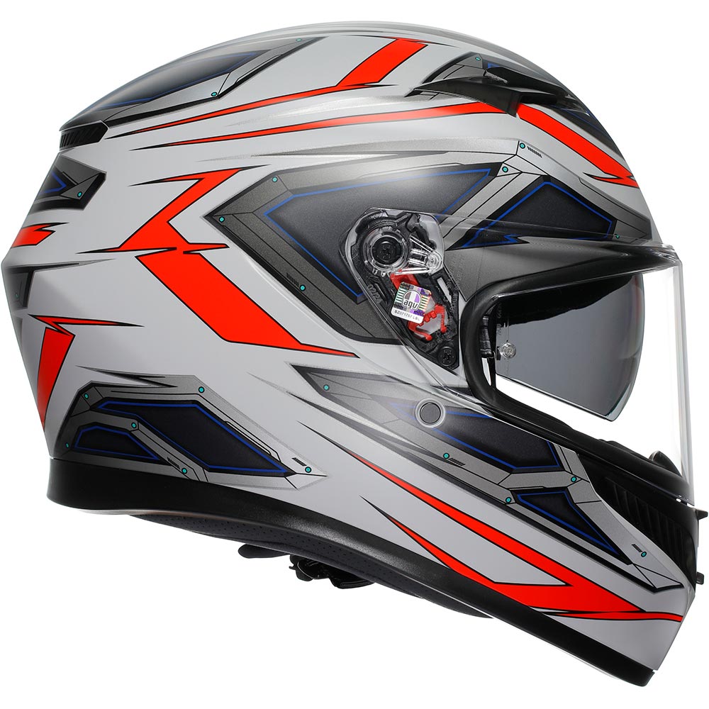 AGV - Casque K3 Space Noir / Blanc / Rouge fluo / Mat