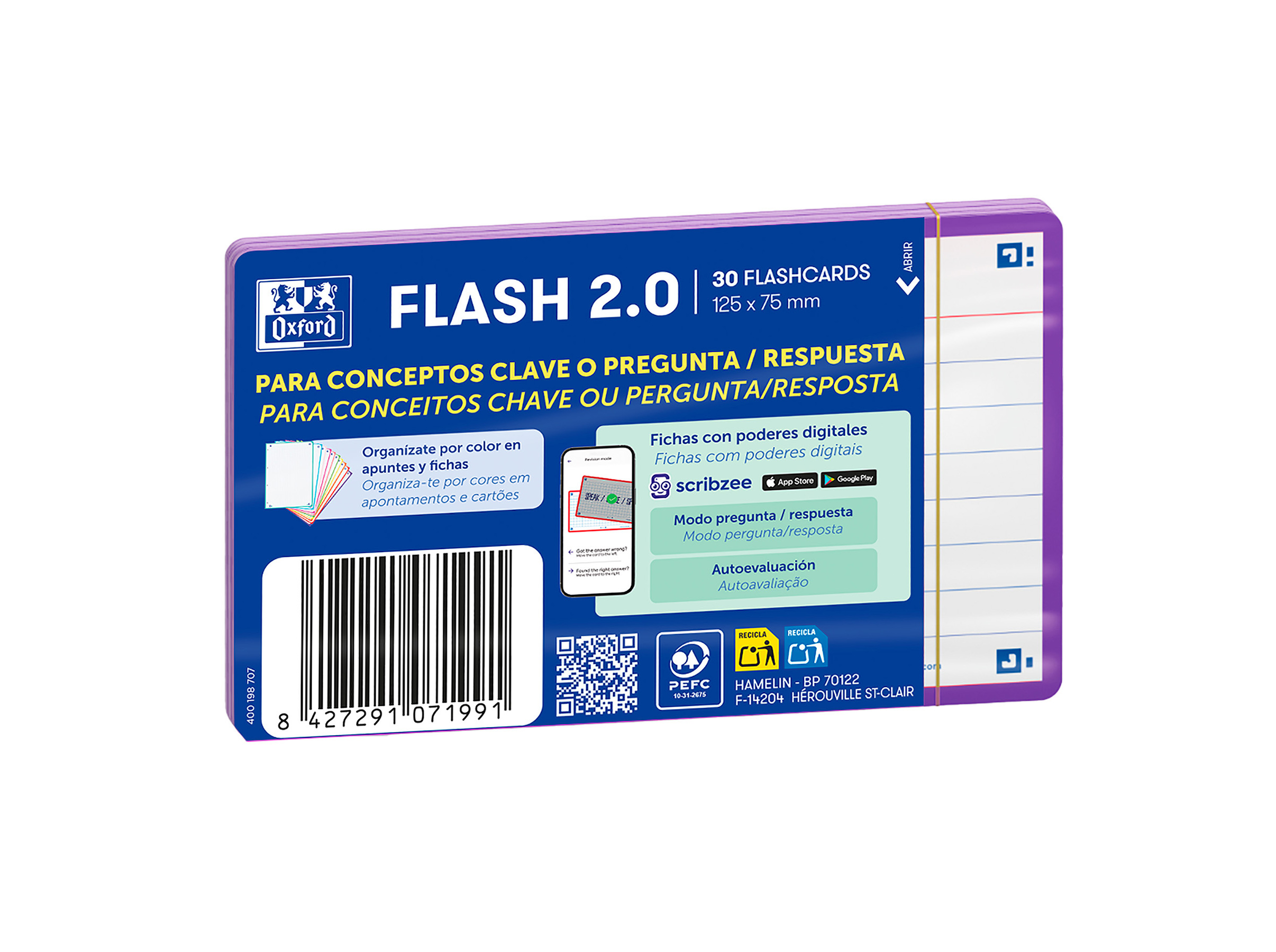 FLASHCARDS OXFORD 2.0 A7 ROXO 30 FOLHAS