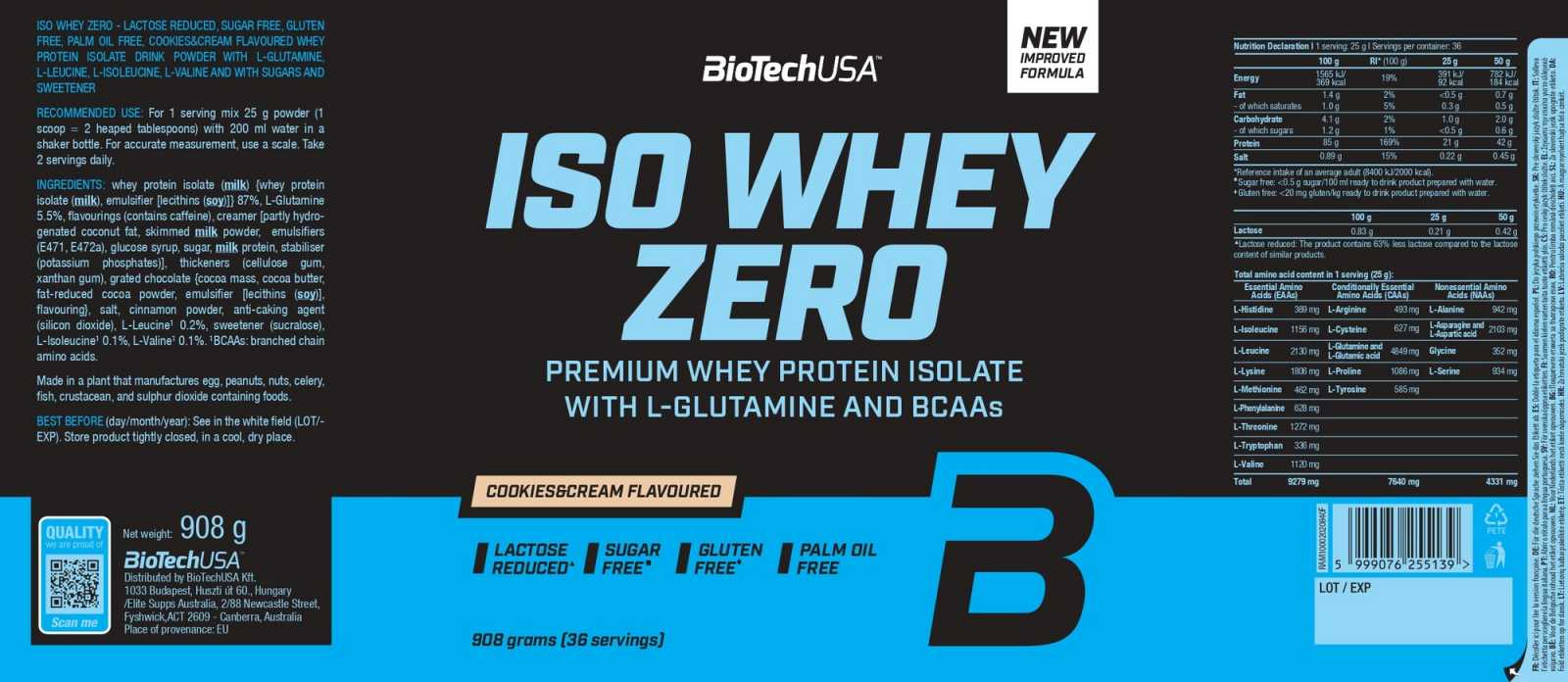 Biotech USA Iso Whey Zero 500g