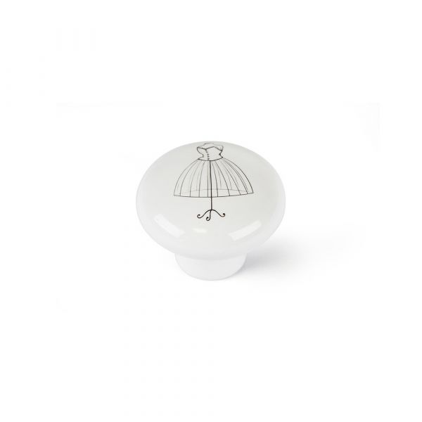 Rei Blíster com 4 Puxadores Redondos para Móveis. Fabricado em Porcelana e Acabamento Ilustrado. Mod. e817 ø40mm. - 68517