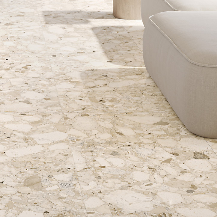 Carrelage sol et mur beige mat Breccia 60 x 120 cm