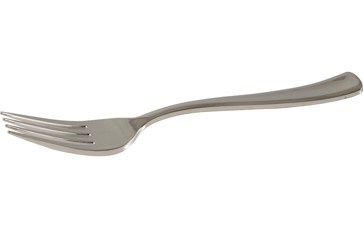 Einweg-Gabel 19 cm, 50 Stück, SilberBesteck aus Kunststoff