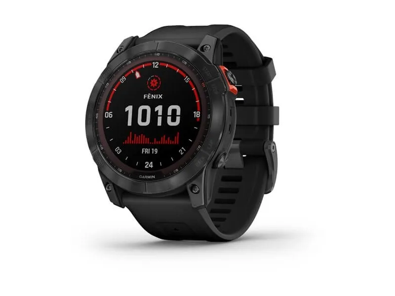 Garmin fenix 7X Solar - 51 mm - skifergrå - sportsur med bånd - silikone - sort - håndledsstørrelse: 127-210 mm - display 1.4