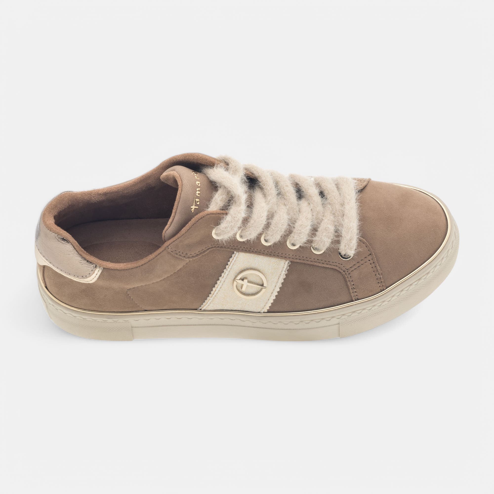 Baskets basses Femme en cuir camel