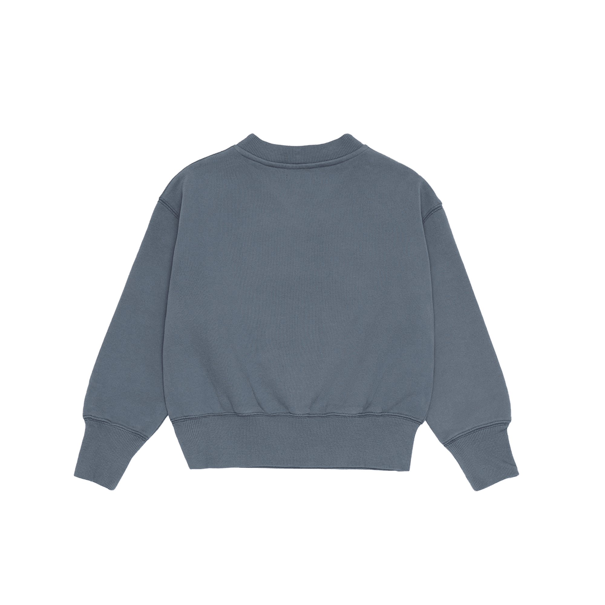 AMARA - Sweat ample col rond en coton sérigraphié | Bleu