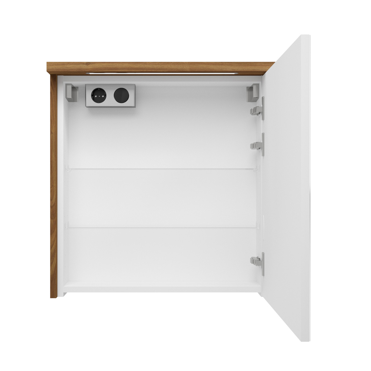 Fontana Grado spiegelkast met verlichting 60cm 1 deur walnoot