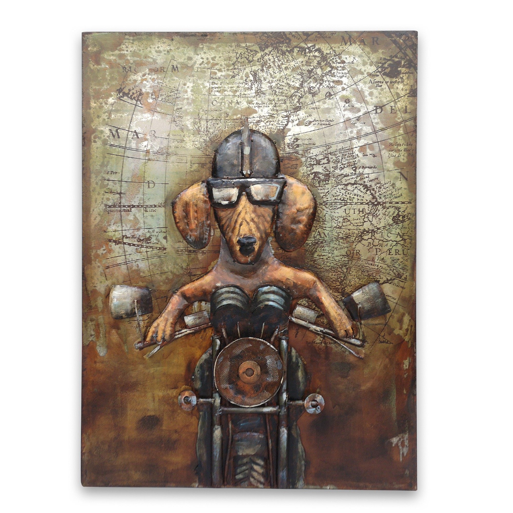 3D-Wandbild 'Hell-Rider' Metall, schwarz, braun, T 7 cm, B 75 cm, H 100 cm von fischer's lagerhaus