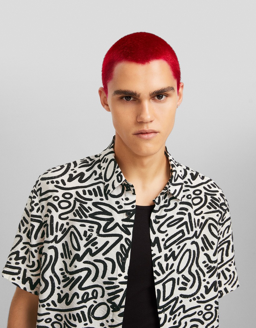 Camisa de manga curta estampada