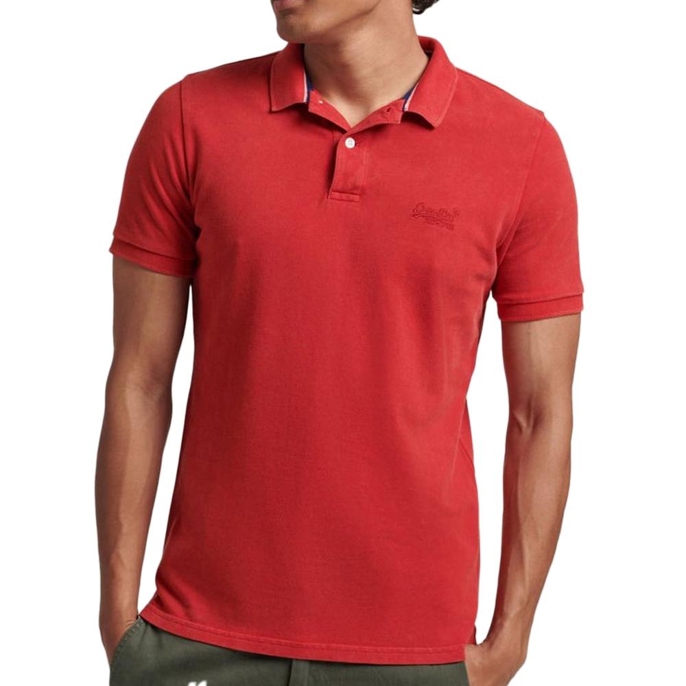 Superdry Polo Rouge Homme Superdry Destroy