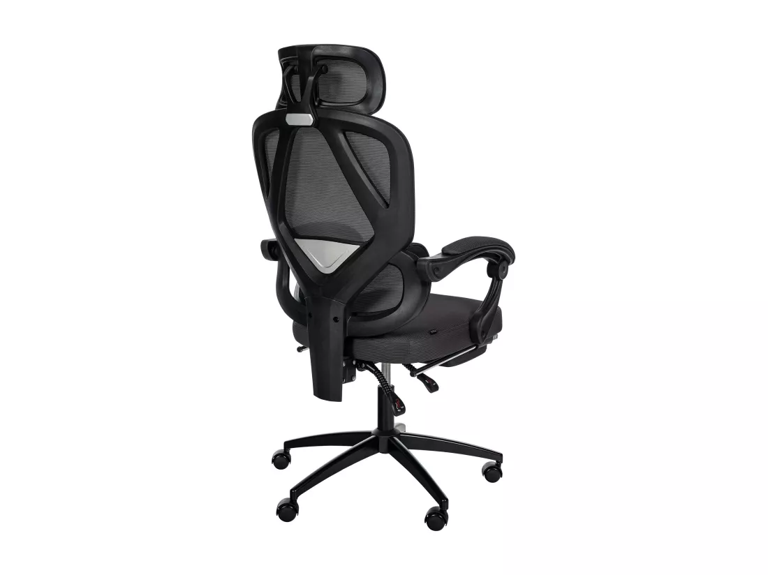 Chaise de bureau - Tissu & Blanc - Noir - Gander