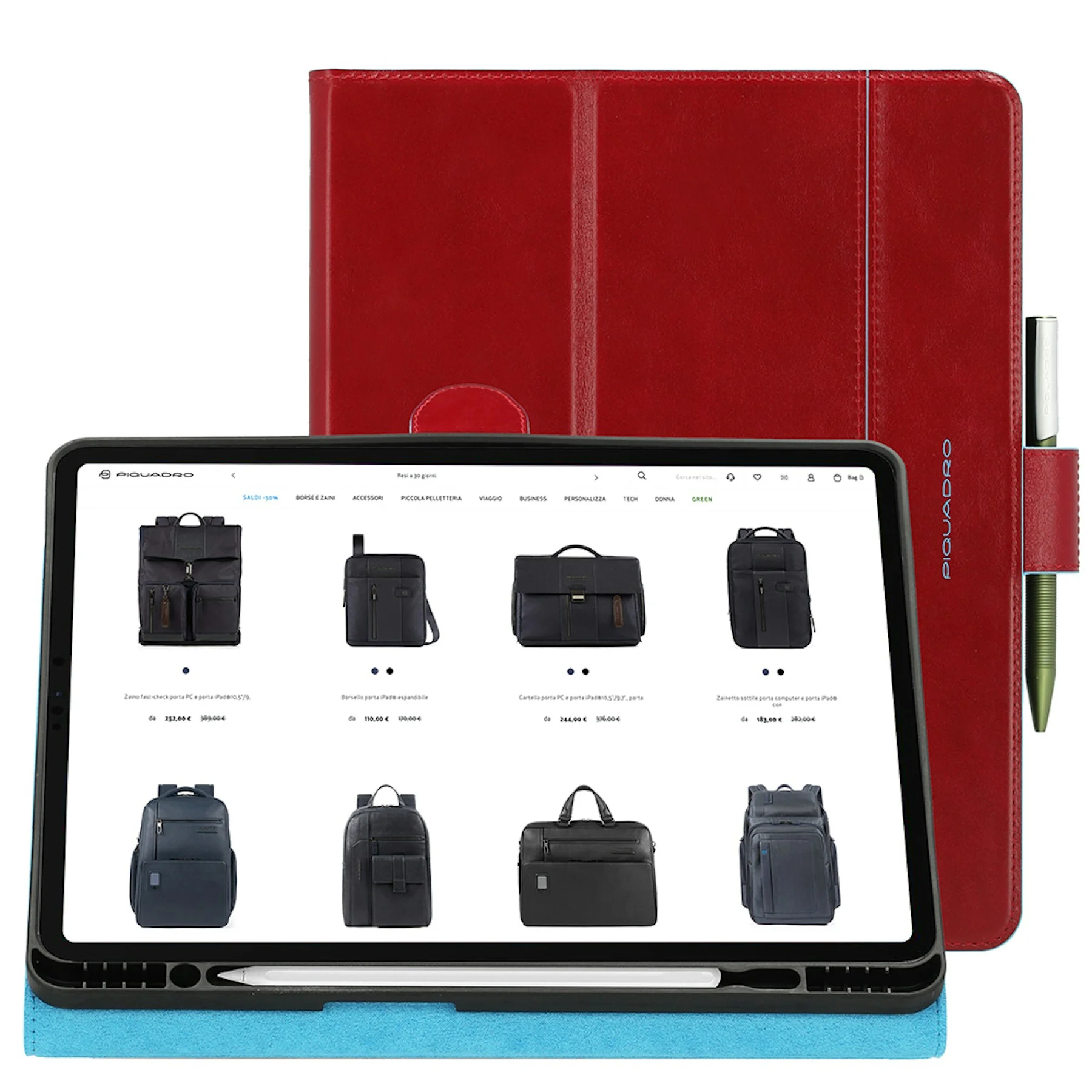 Housse en cuir pour ipadpro 12,9 avec support | Rouge