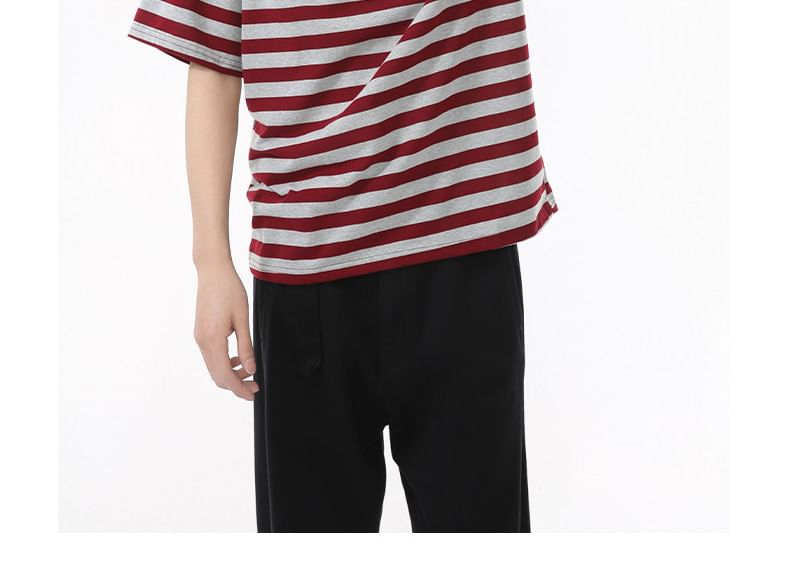 FAERIS - Gestreept T-shirt met korte mouwen en ronde hals