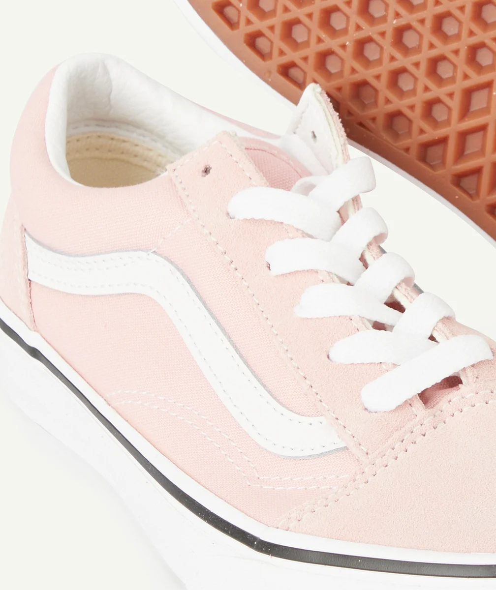 VANSBASKETS BASSES ENFANT ROSE ET BLANC OLD SKOOL