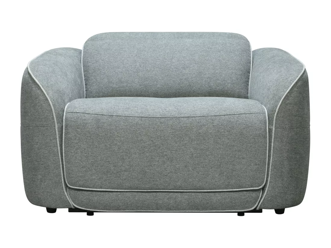 Fauteuil relax électrique en tissu chiné gris OZARTO