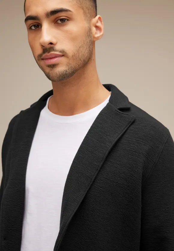 Sweatblazer mit Struktur - Black