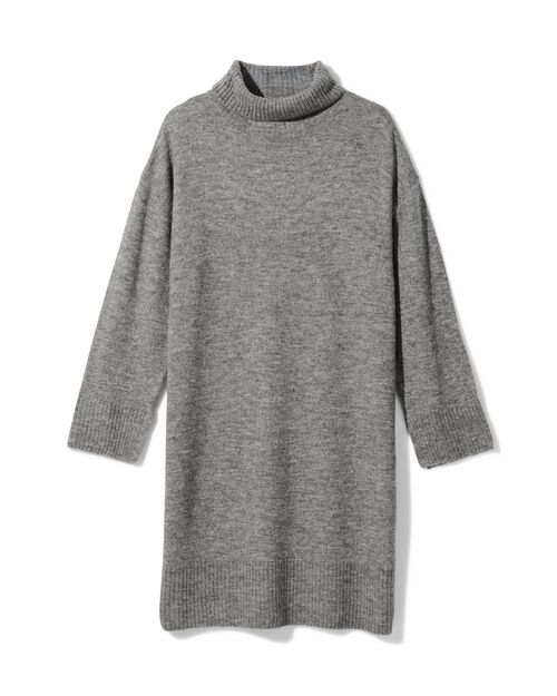 robe à col roulé tricotée Frankie  gris clair