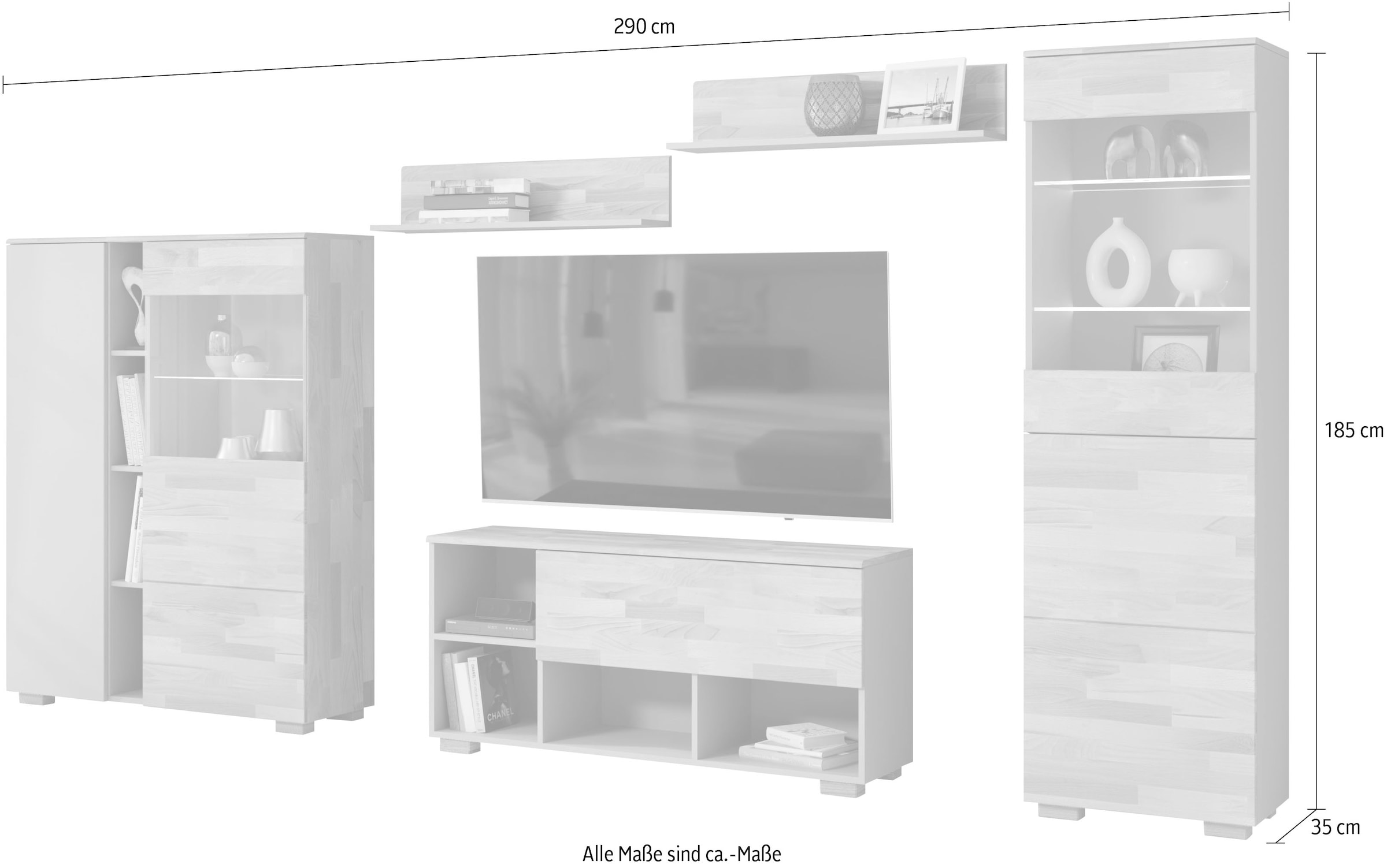 Home affaire Wohnwand 5 Stk. tlg.
