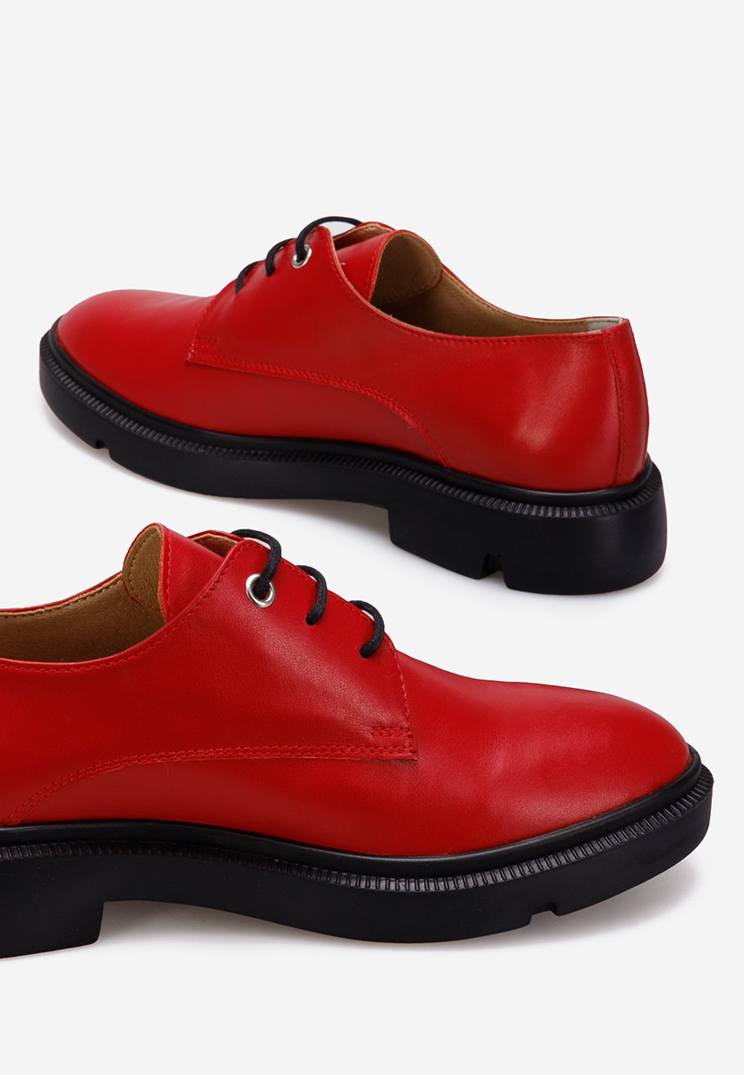 Chaussures derby en cuir rouges Pelado