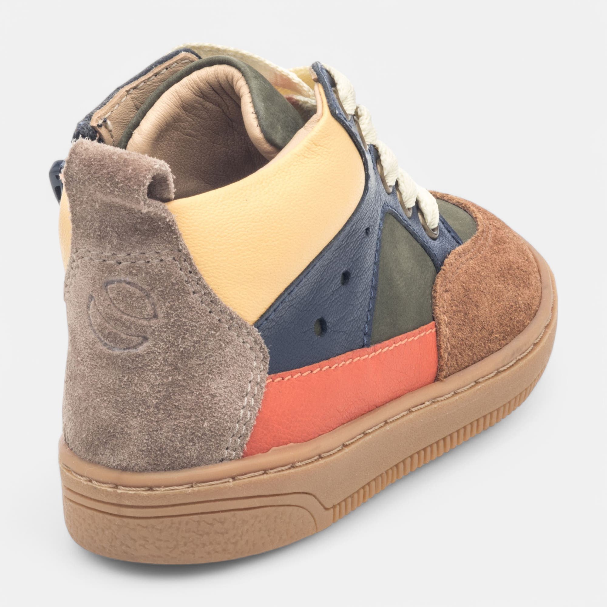 Baskets hautes Bébé garçon en cuir bleu marine