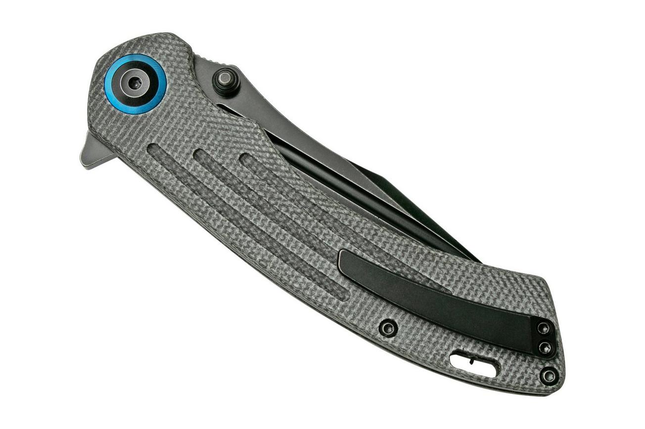 Kansept Pretatout T1032A2 Blackwashed 154CM, Black Micarta zakmes, Kmaxrom design