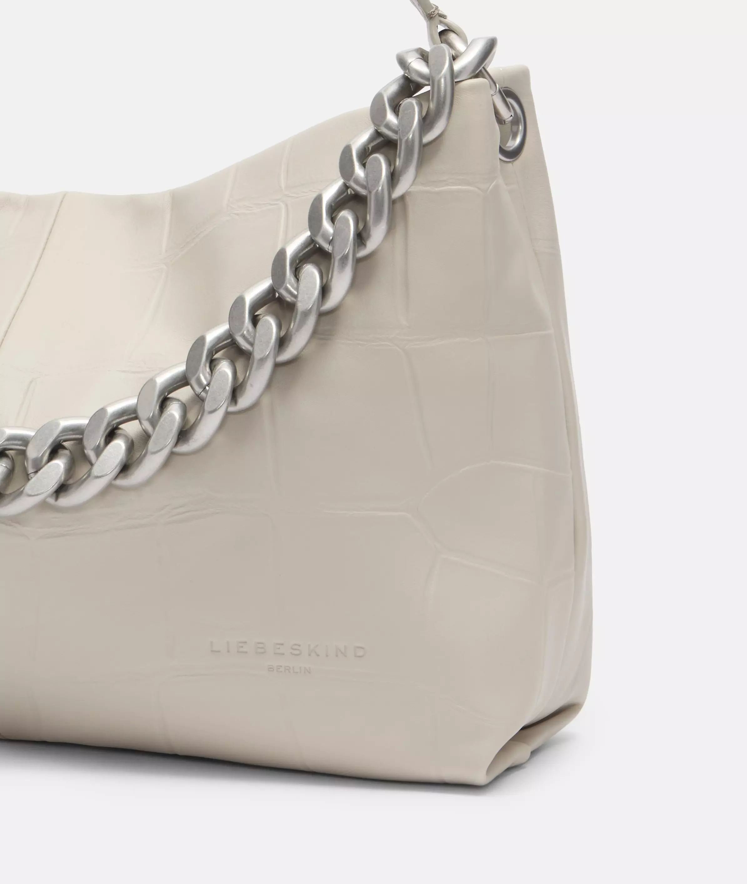 Crocodile Mira Hobo M Spacious hobo bag with crocodile embossing