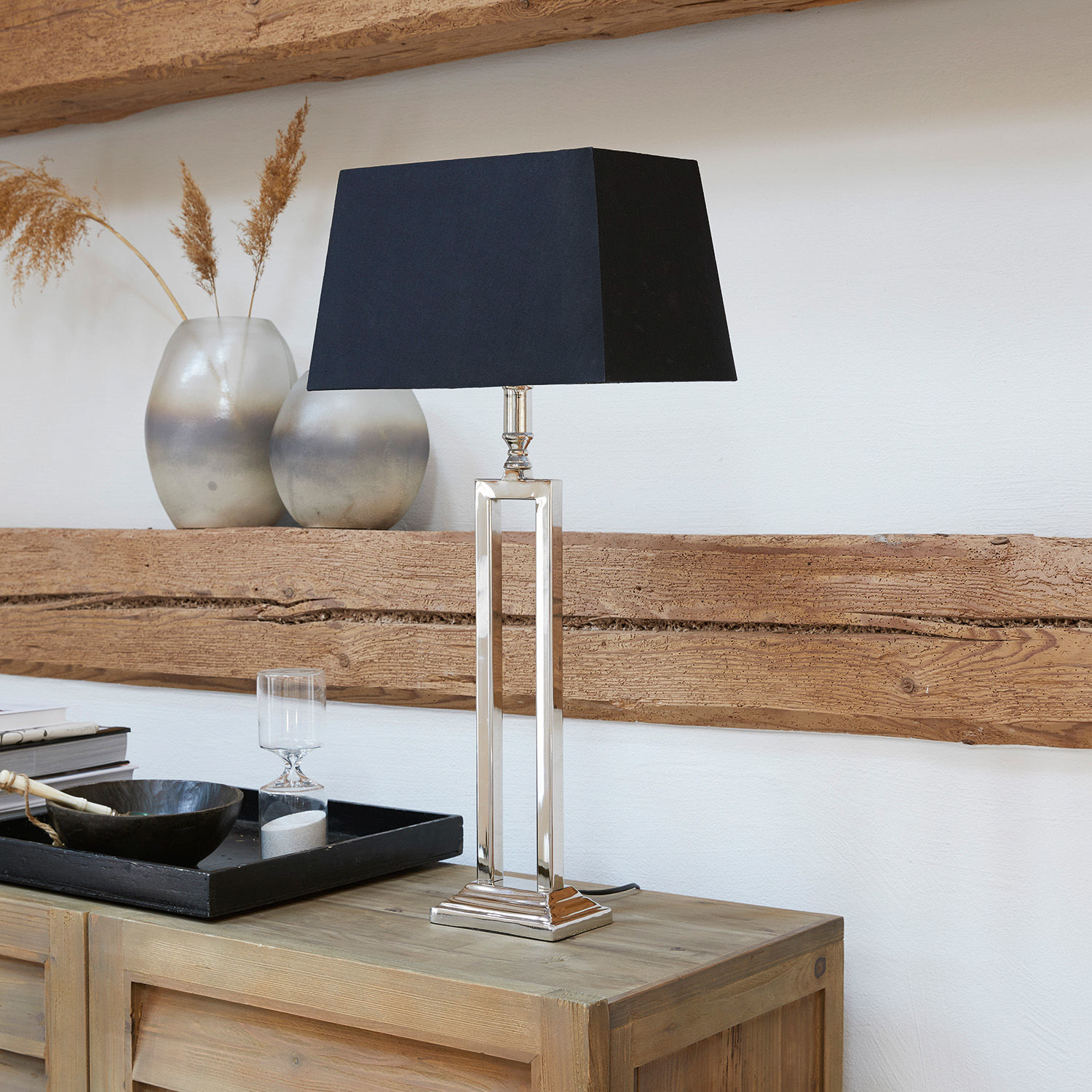 Tischlampe Kinshaa schwarz/silber