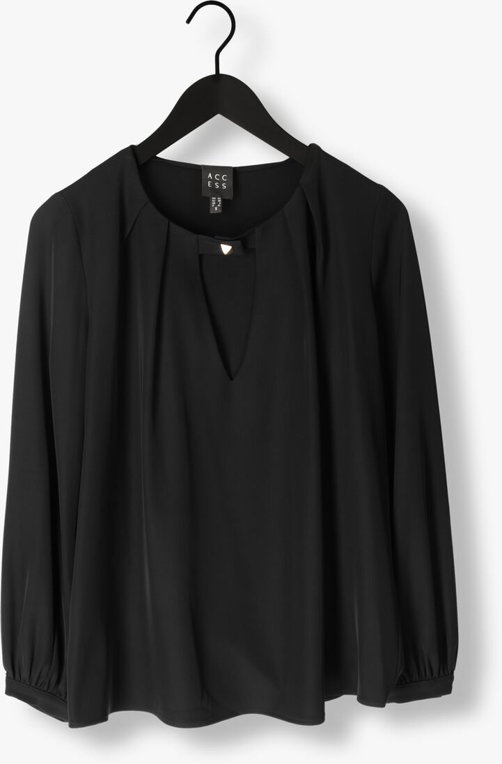 ACCESS zwarte access blouse blouse with front v opening
