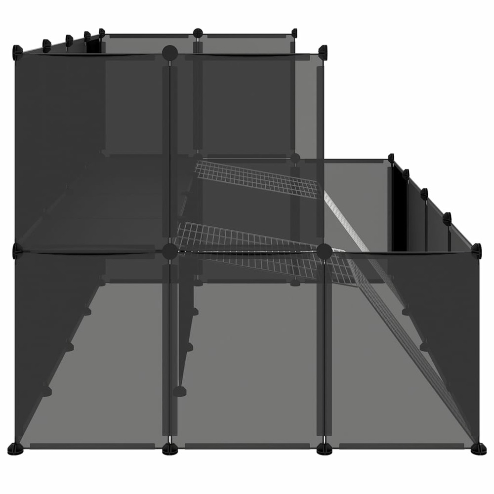 Cage pour petits animaux noir 143x107x93 cm pp et acier