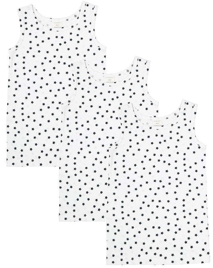 Unterhemd DARK BLUE STARS 3er-Pack in weiß