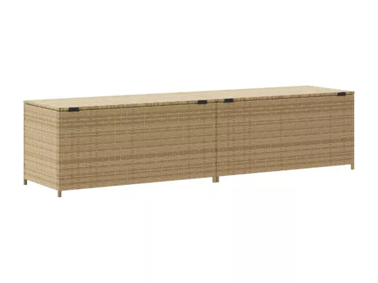 Prolenta Premium - Boîte de rangement de jardin mélange beige 469L résine tressée
