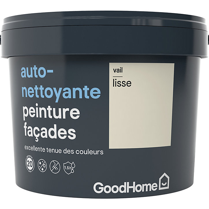 Peinture extérieure façade autonettoyante Premium GoodHome crème Vail 10L