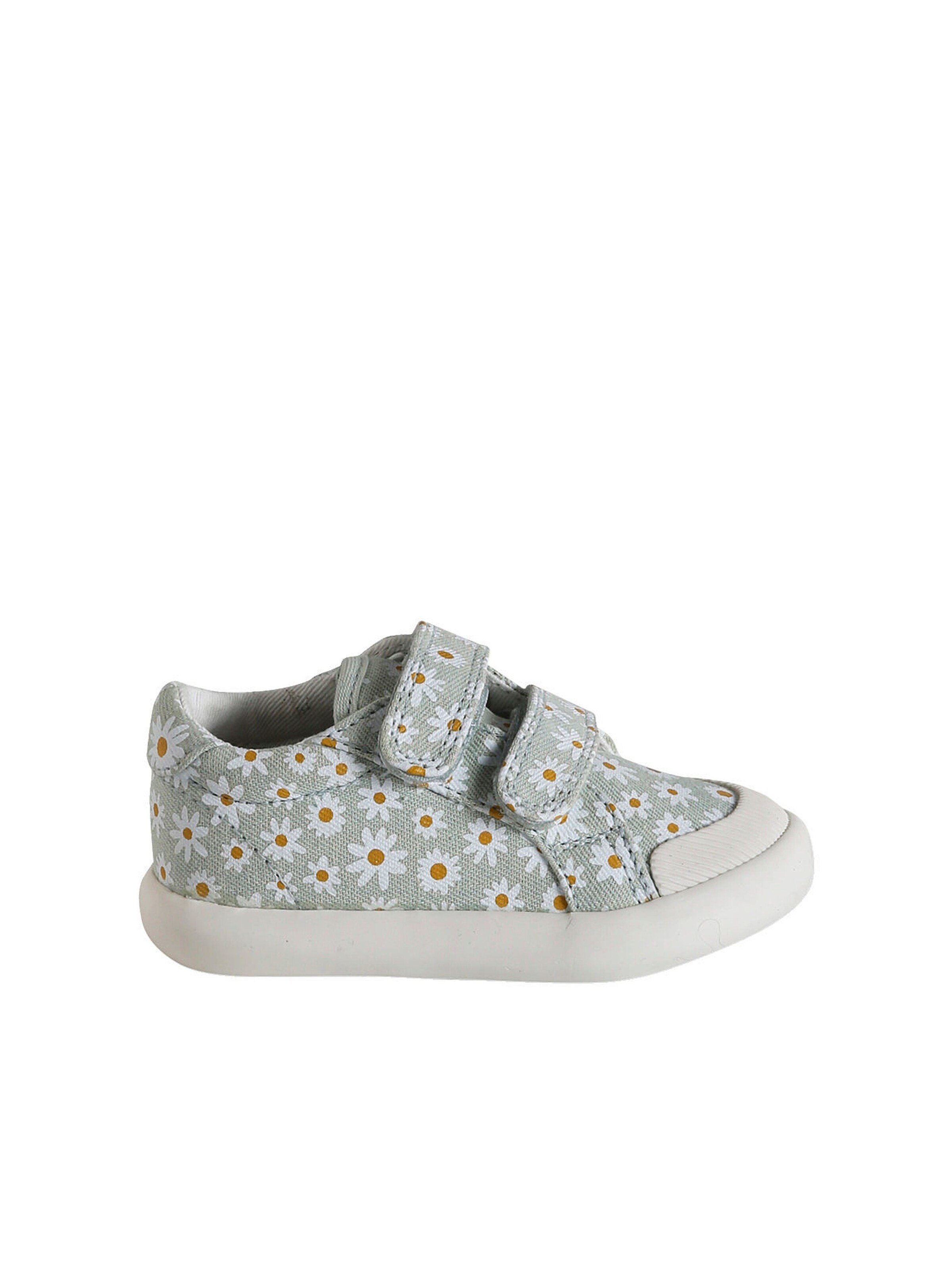 Vertbaudet Mädchen Baby Stoffschuhe, Klett blau bedruckt