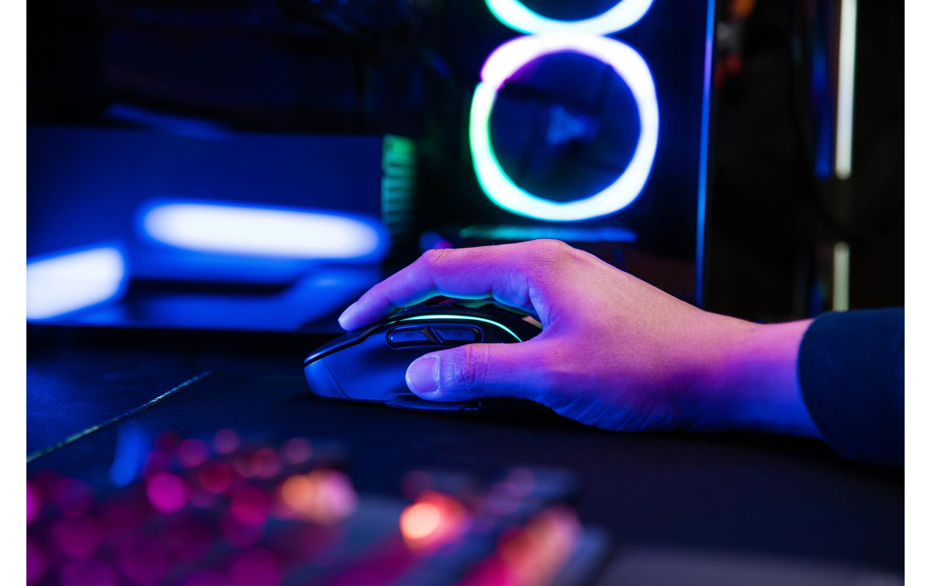 Gaming-Maus Kone II Air Schwarz<br>Kabellose Präzisionsspielmaus mit einstellbarer DPI, ergonomischem Design und programmierbaren Tasten für ultimative Kontrolle und Komfort beim Spielen