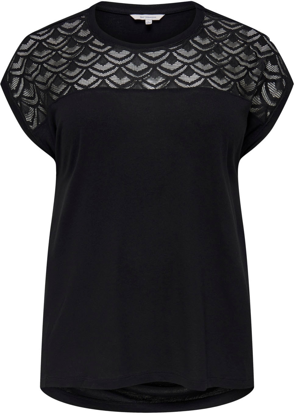 ONLY CARMAKOMA Longshirt »CARFLAKE«, vorn in Spitzenoptik