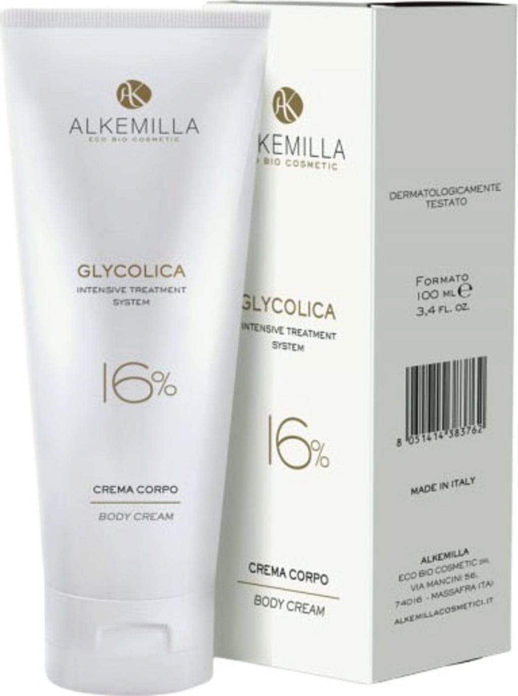 Alkemilla Eco Bio Cosmetic  Glycolica Körpercreme 16%, 100 ml