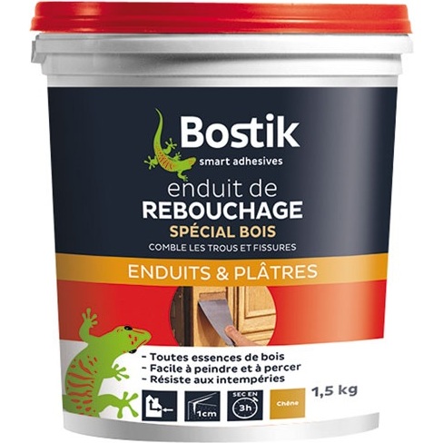 Enduit de rebouchage bois - pâte - chêne - 1,5 Kg