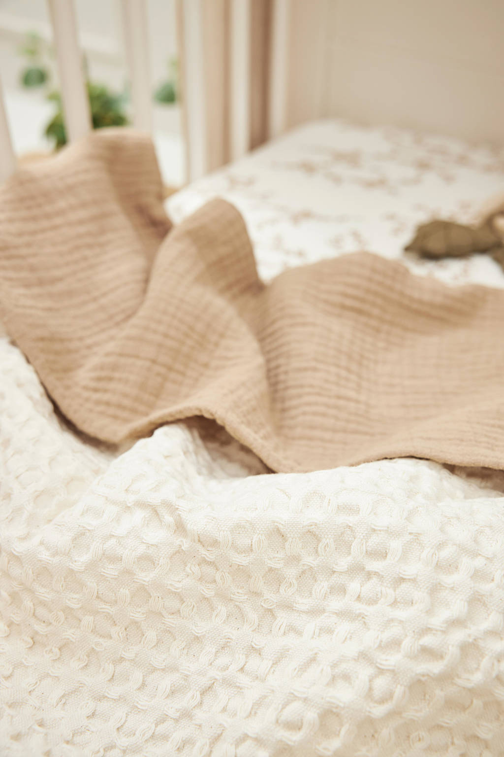 wiegdeken Waffle Cotton Nature