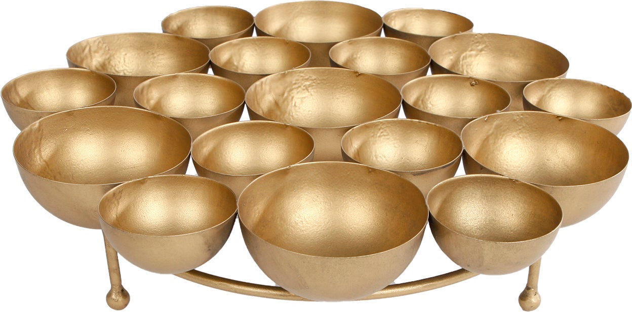 waxinelichthouder Bloom goud D 28 H 8,5 cm
