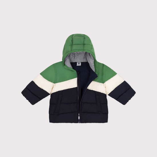 Doudoune colorblock avec capuche   palmeraie / multicolore        de               Petit Bateau