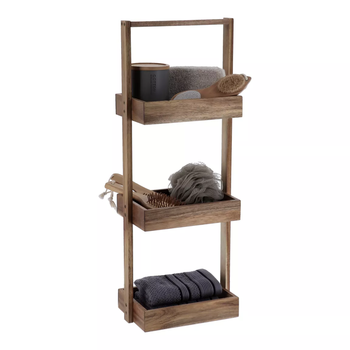Etagère 3 niveaux bois d'acacia (H70 cm) Lina marron