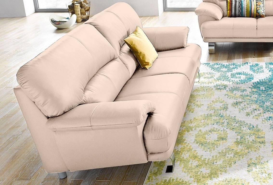 TRENDMANUFAKTUR 3-Sitzer »Cecilia, in italienischem Design, bequem« mit Chromfüssen