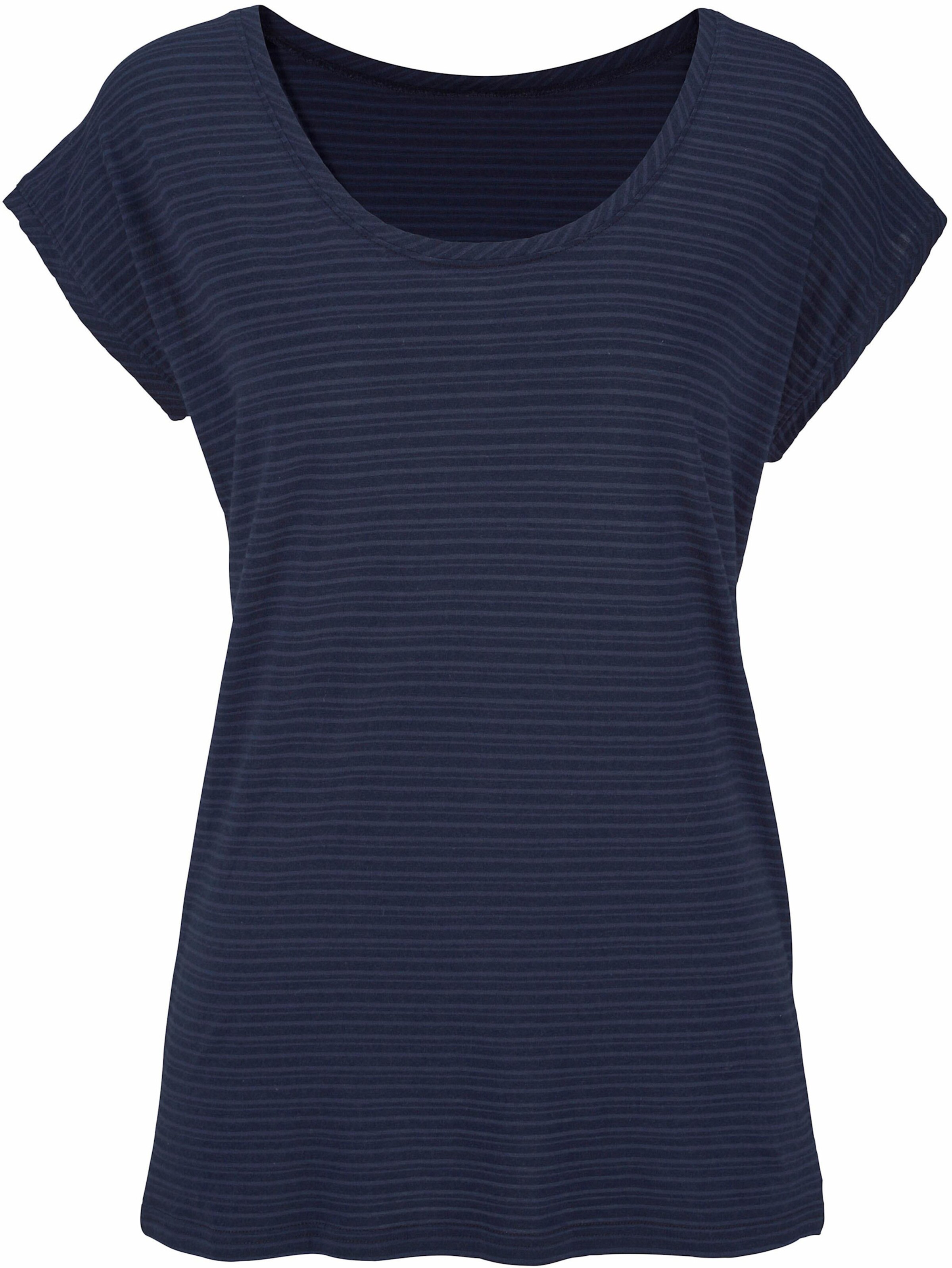 Beachtime Kurzarmshirt in marine, creme