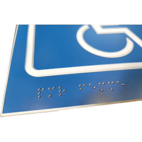 Panneau Picto PMR et FEMME en relief et braille